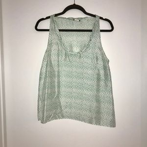 J. Crew Silk Twyla Top (Aqua/White, size 6)